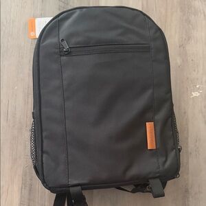 Black Men’s Backpack with Leather Accent